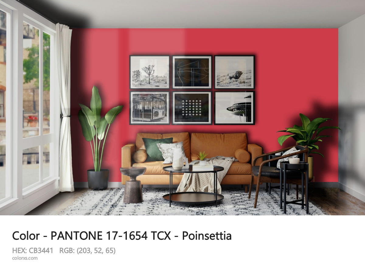 PANTONE 17-1654 TCX - Poinsettia CMS modern minimalist living room interior