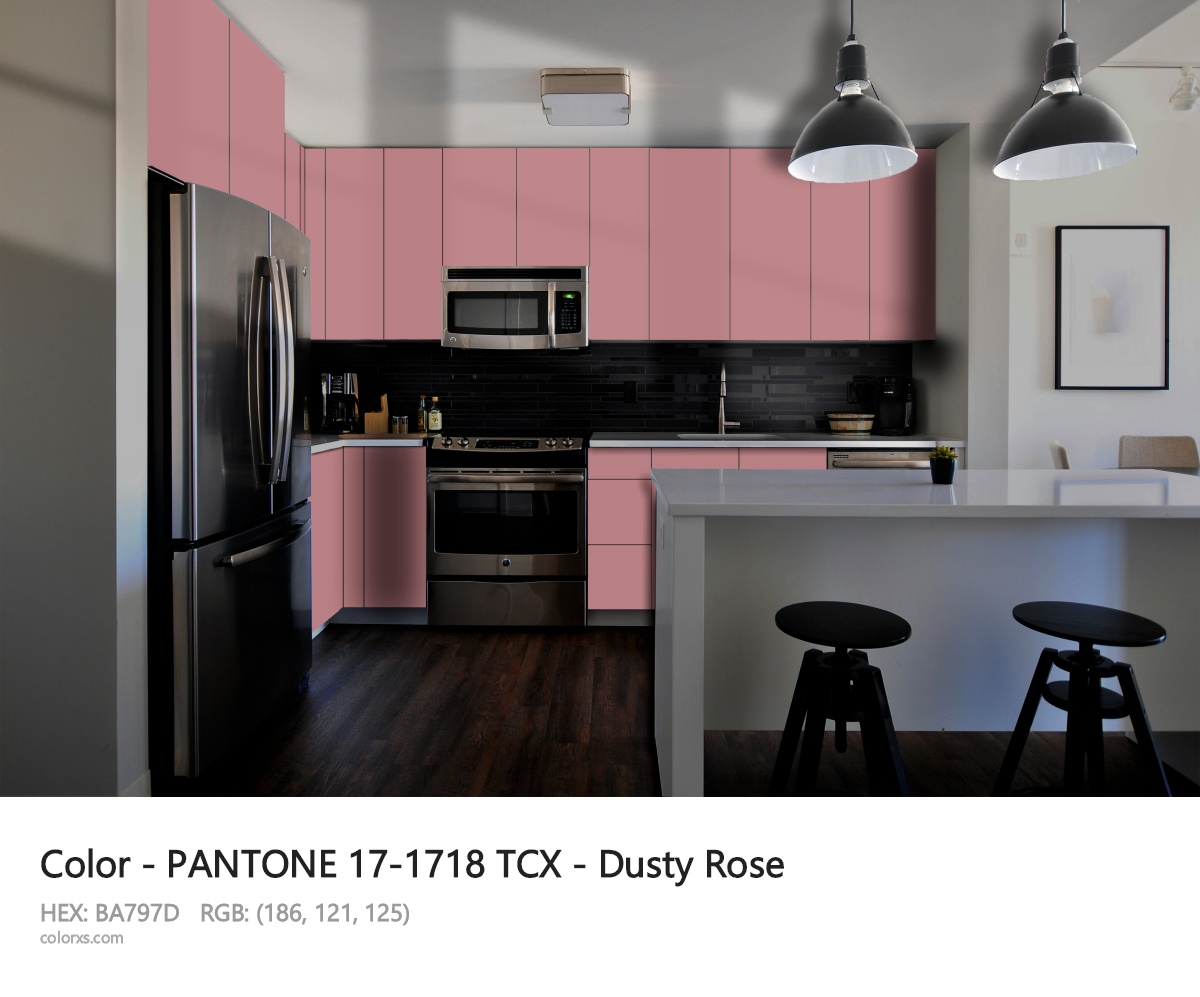 PANTONE 17-1718 TCX - Dusty Rose CMS modular kitchen design