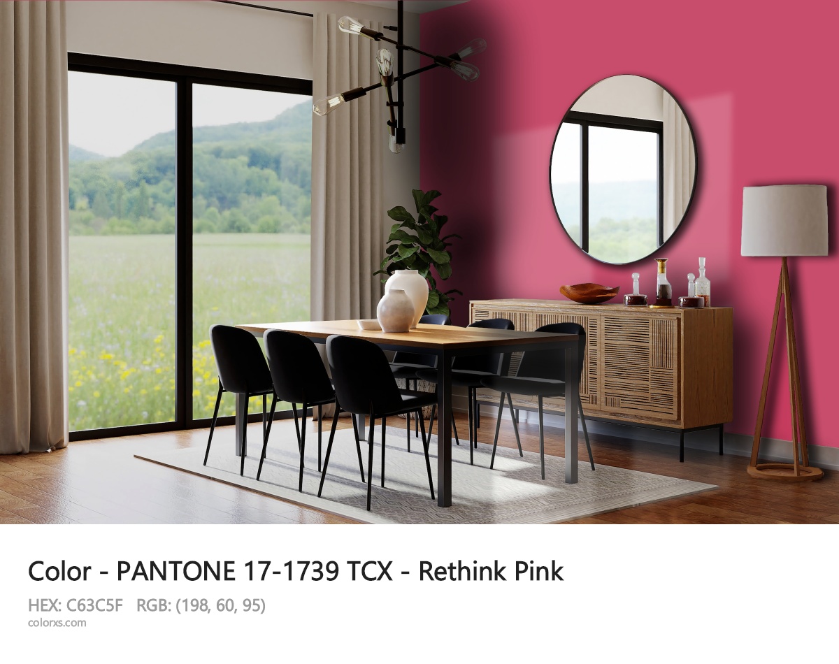 PANTONE 17-1739 TCX - Rethink Pink CMS dining room design