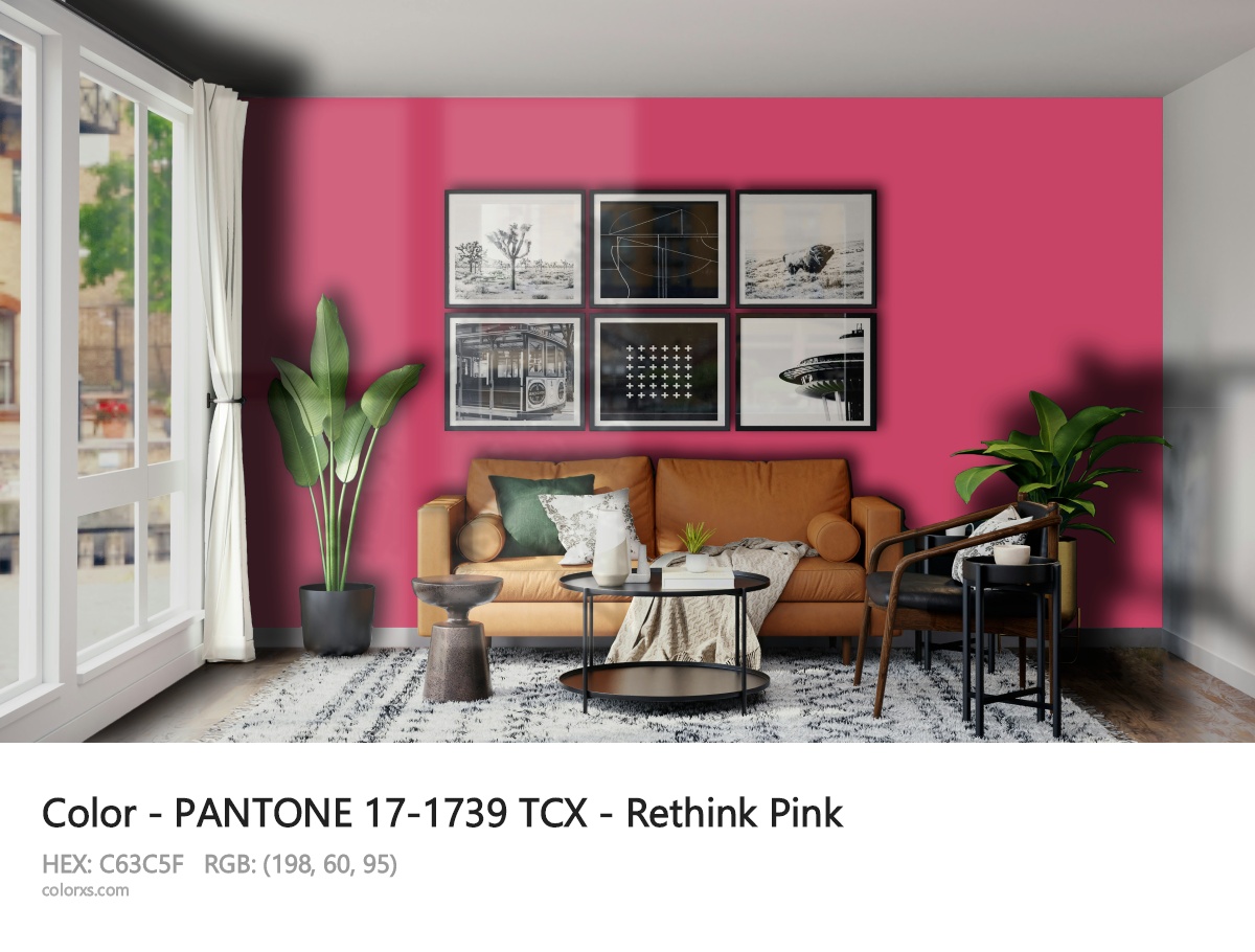 PANTONE 17-1739 TCX - Rethink Pink CMS modern minimalist living room interior
