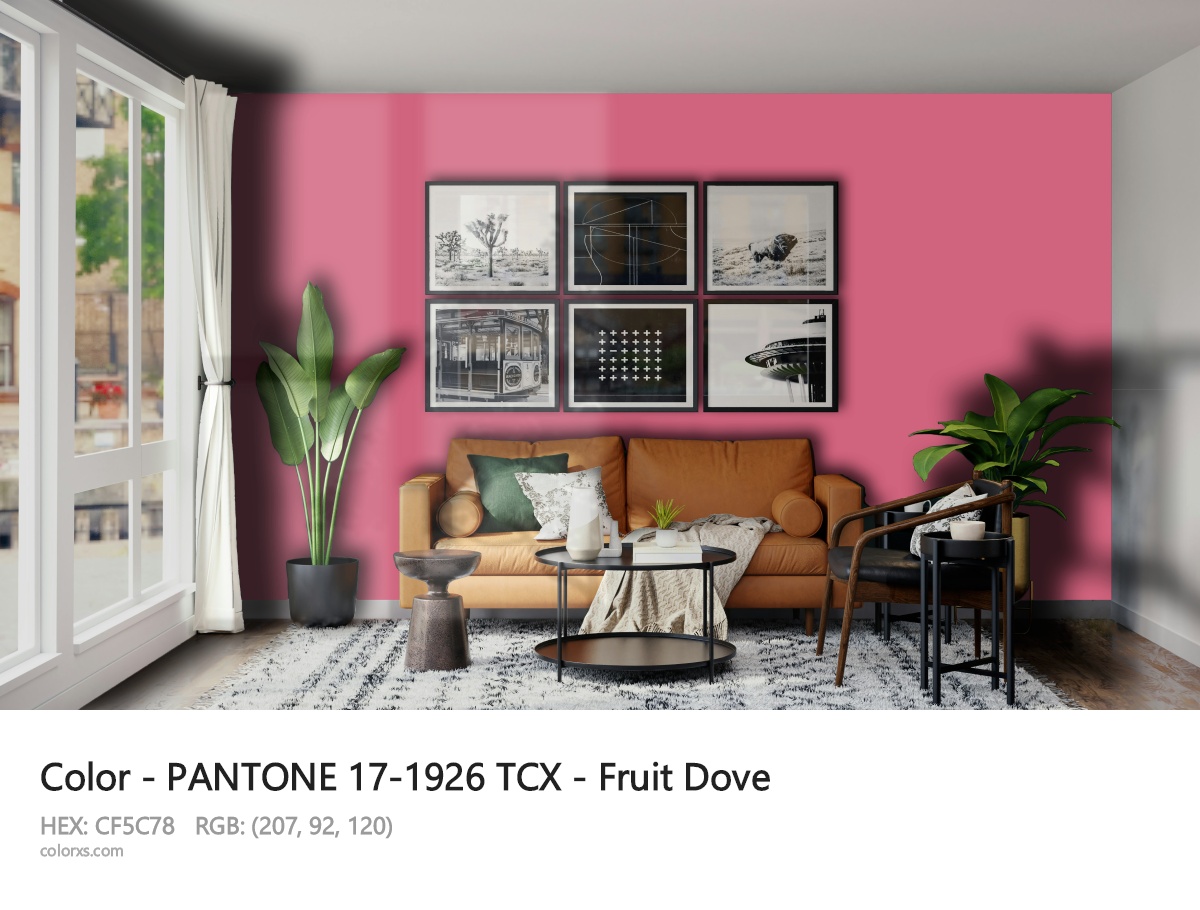 PANTONE 17-1926 TCX - Fruit Dove CMS modern minimalist living room interior