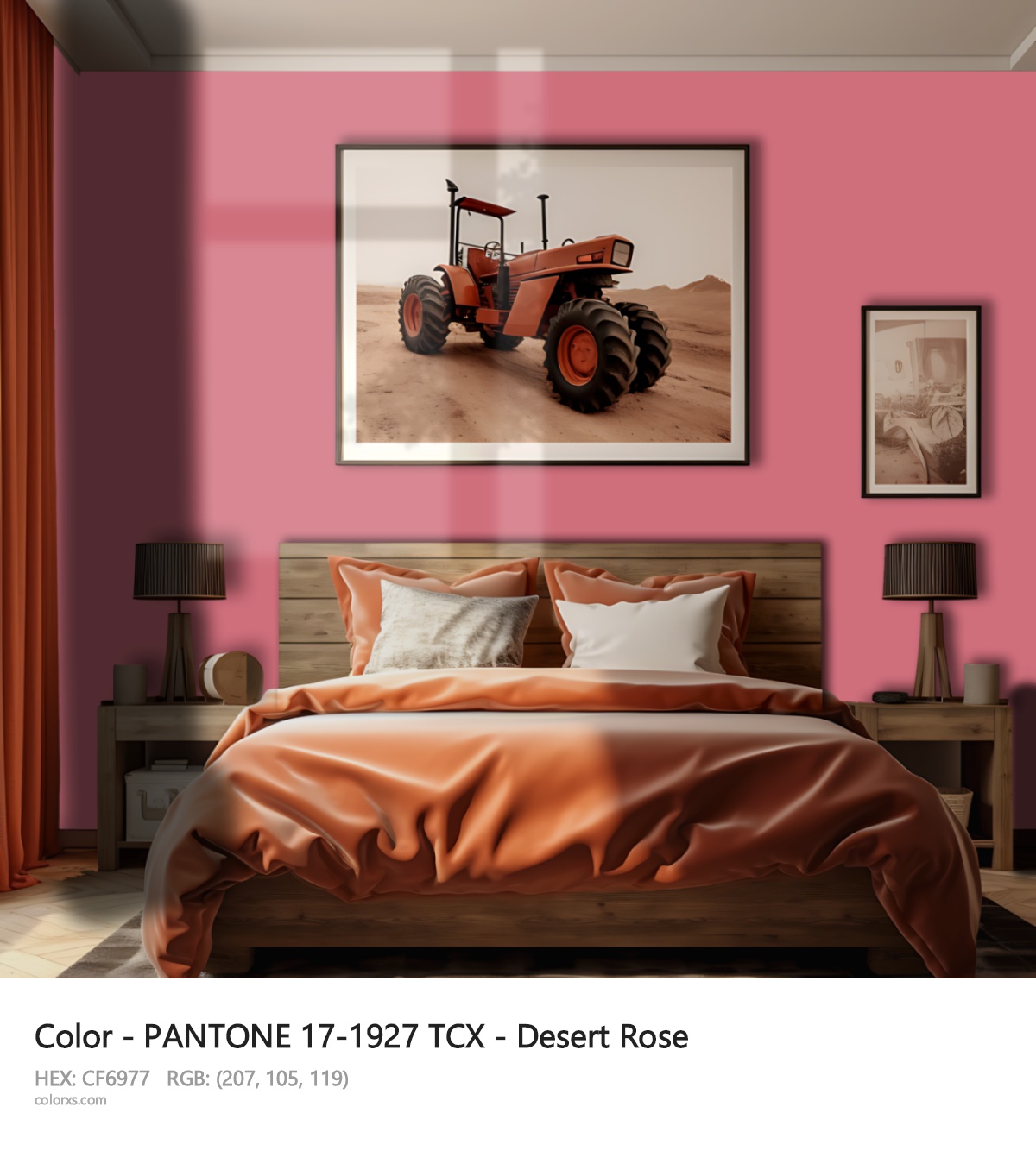 About PANTONE 17-1927 TCX - Desert Rose color - its meaning and example