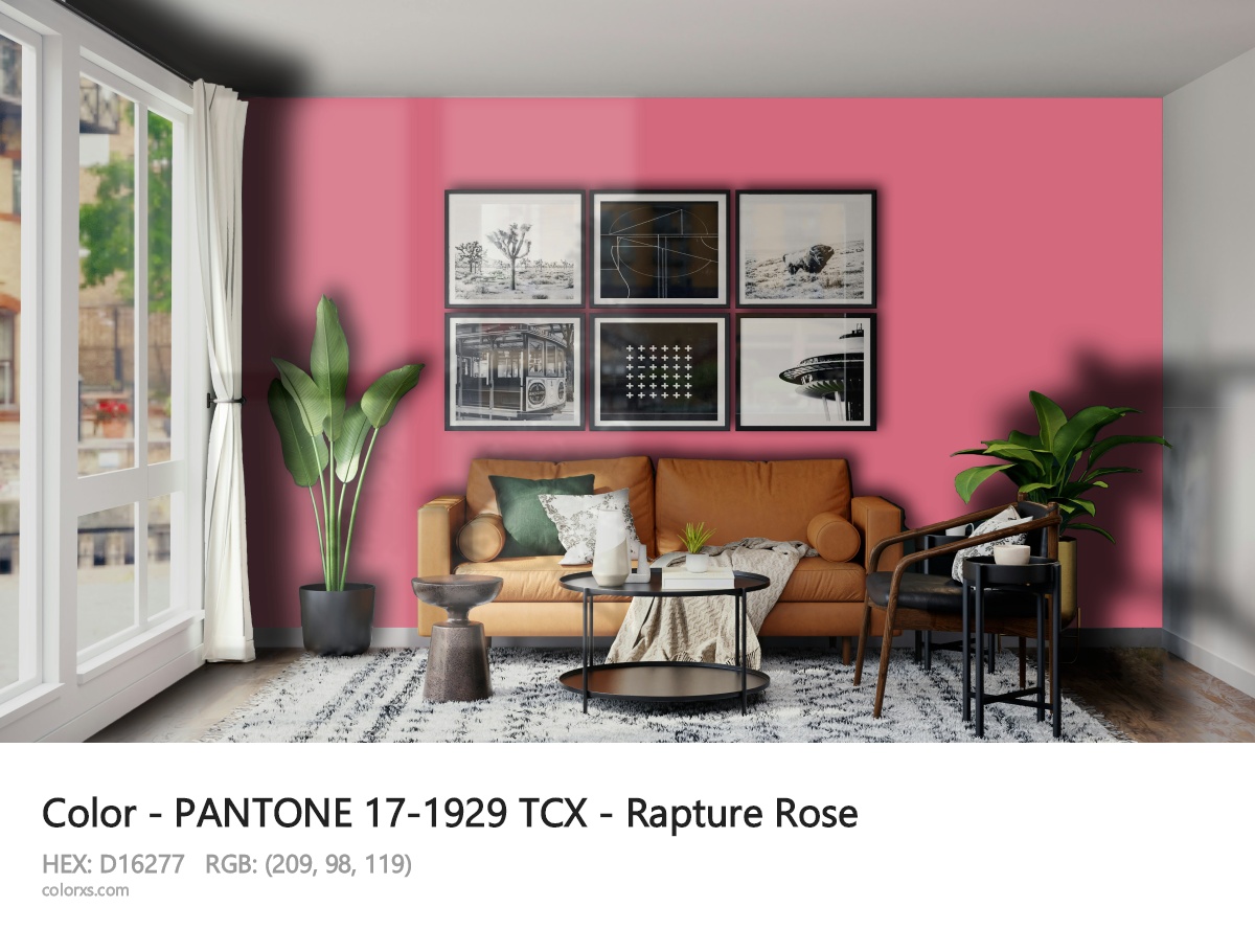 PANTONE 17-1929 TCX - Rapture Rose CMS modern minimalist living room interior