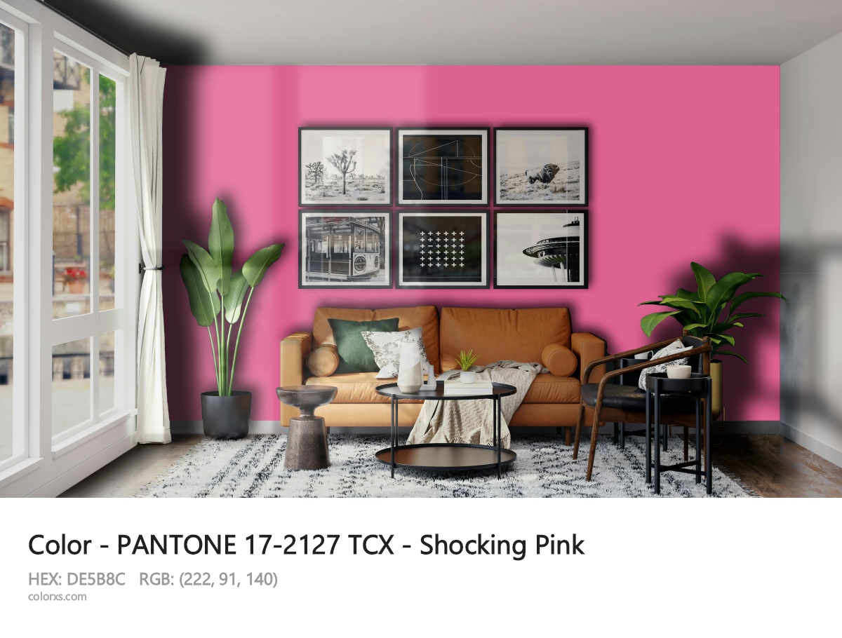 PANTONE 17-2127 TCX - Shocking Pink CMS modern minimalist living room interior