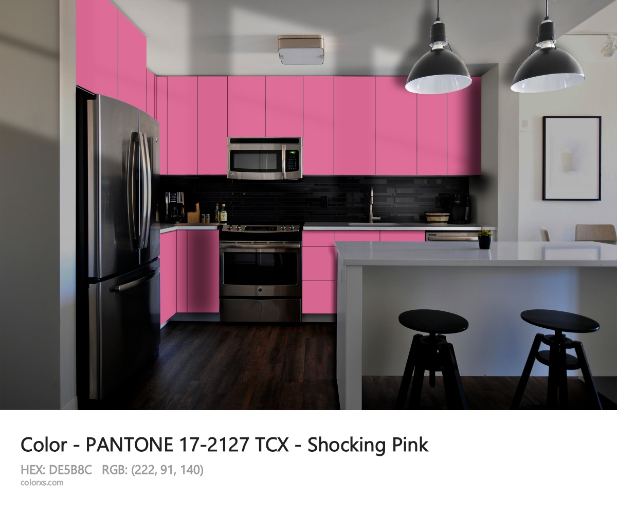 PANTONE 17-2127 TCX - Shocking Pink CMS modular kitchen design