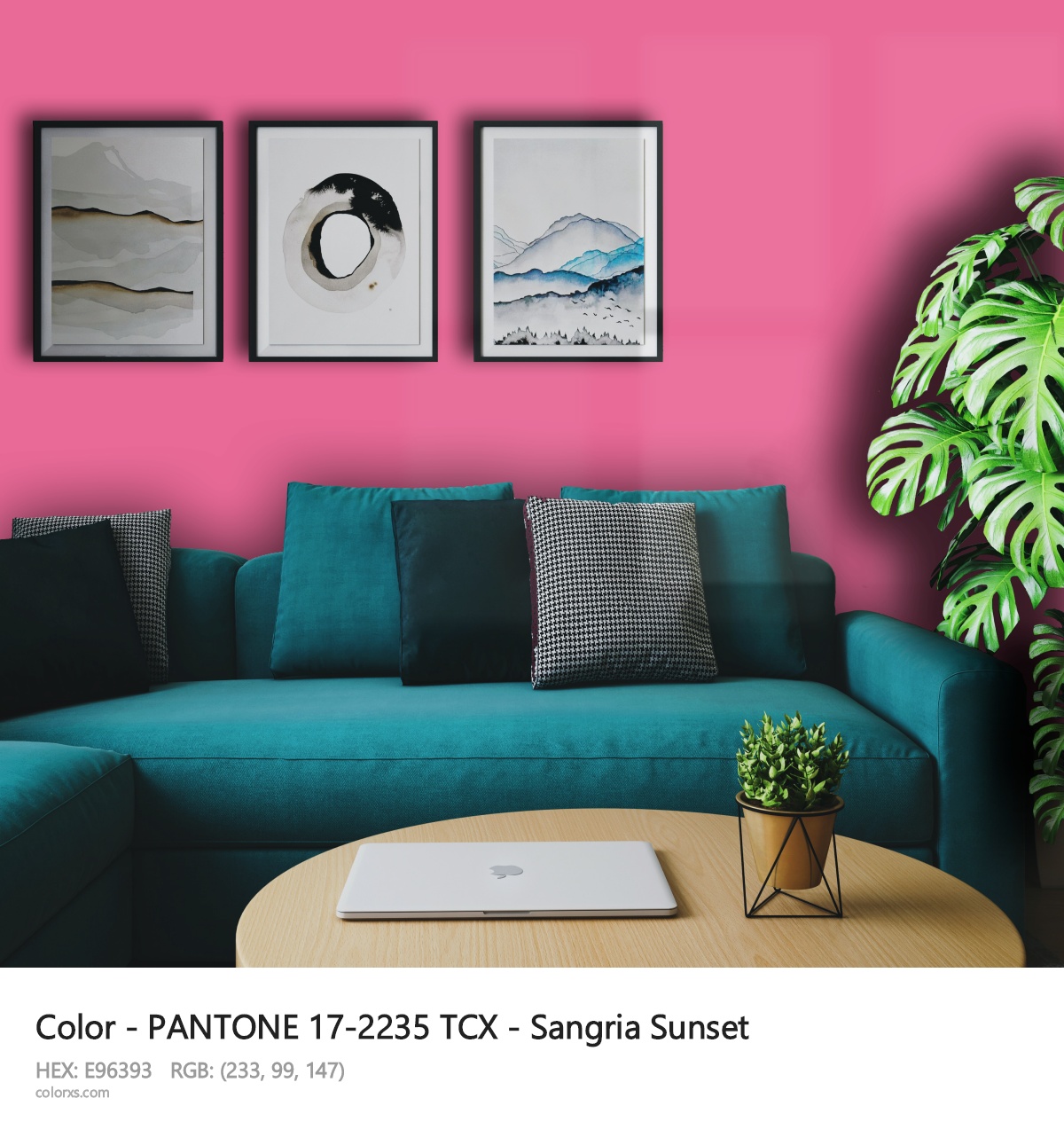 PANTONE 17-2235 TCX - Sangria Sunset CMS cozy coffee corner interior