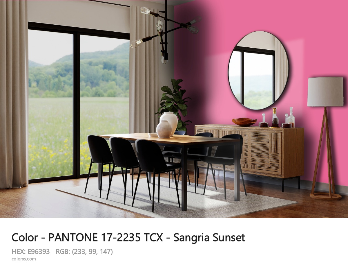 PANTONE 17-2235 TCX - Sangria Sunset CMS dining room design