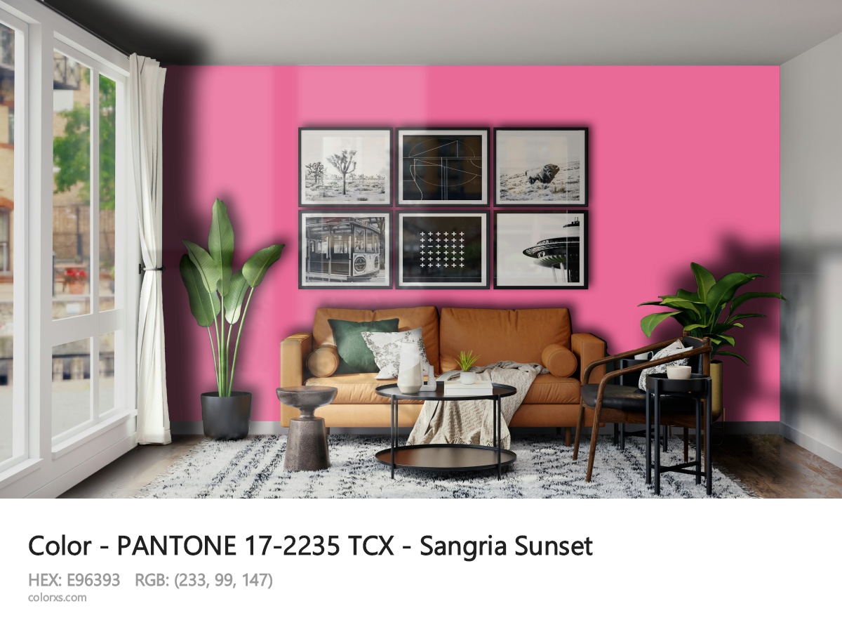 About PANTONE 17-2235 TCX - Sangria Sunset color - its meaning and example