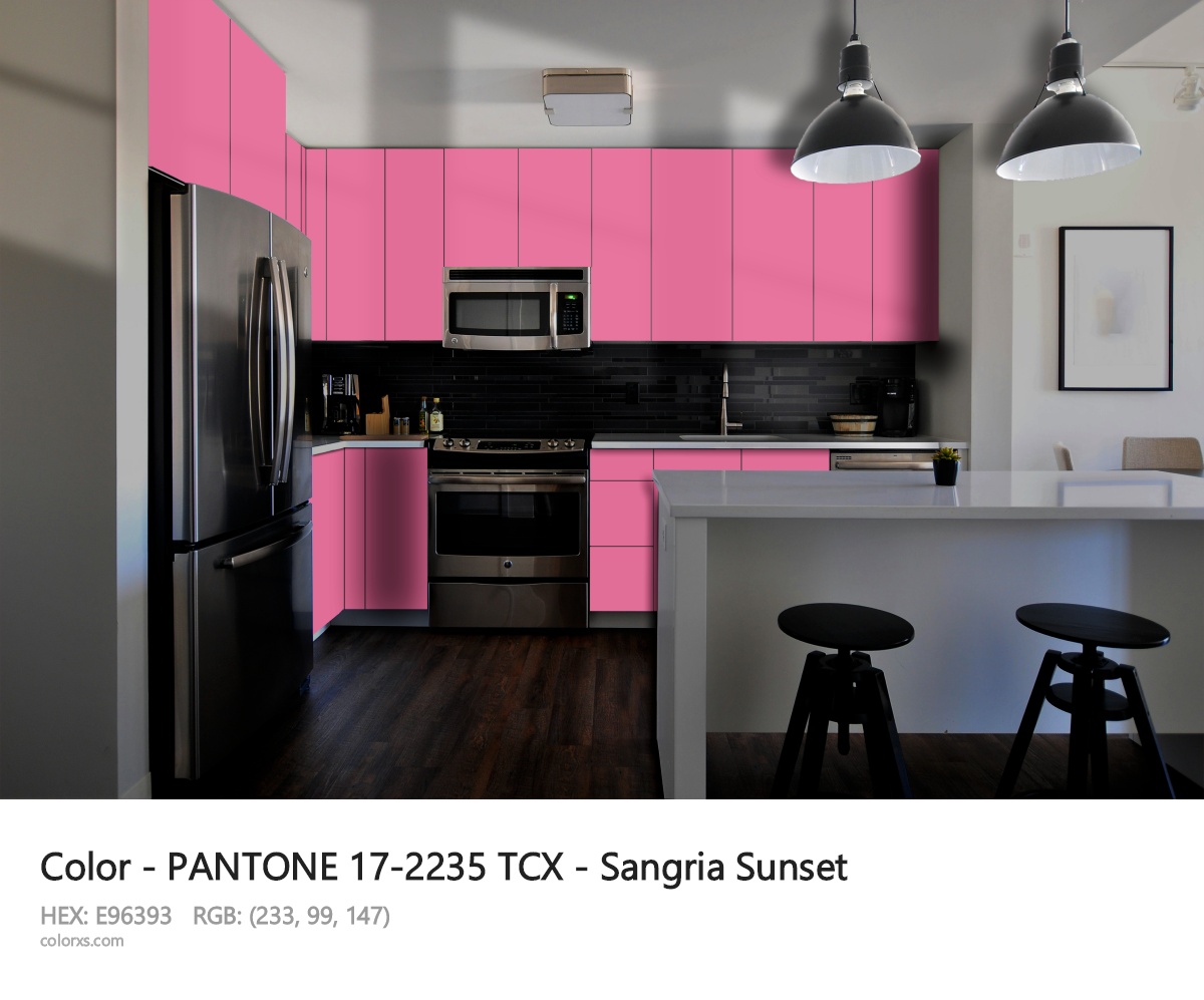 PANTONE 17-2235 TCX - Sangria Sunset CMS modular kitchen design