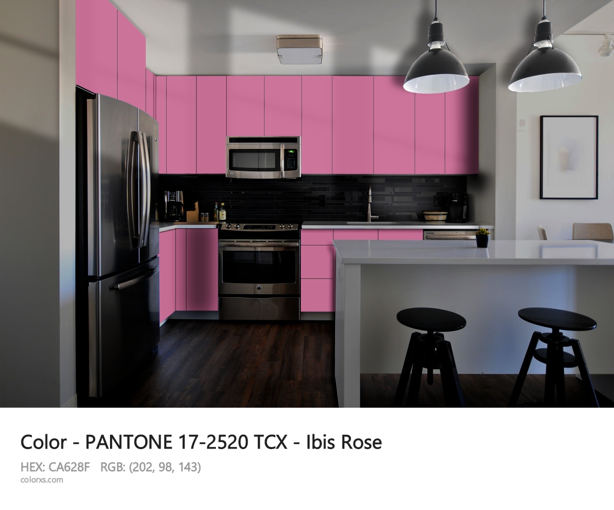 PANTONE 17-2520 TCX - Ibis Rose CMS modular kitchen design