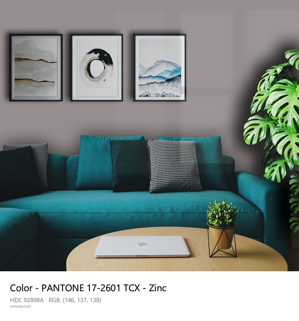 About PANTONE 17-2601 TCX - Zinc color - its meaning and example