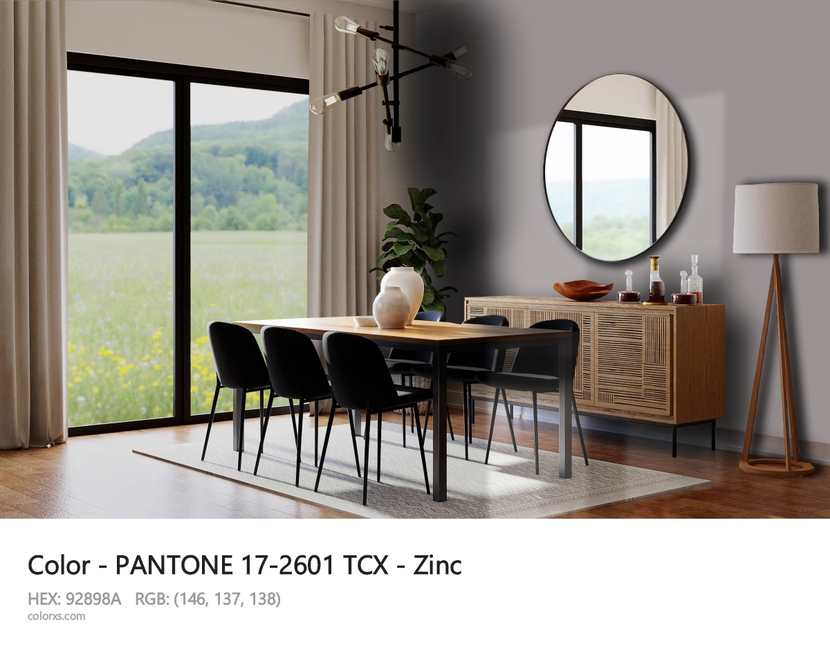 PANTONE 17-2601 TCX - Zinc CMS dining room design