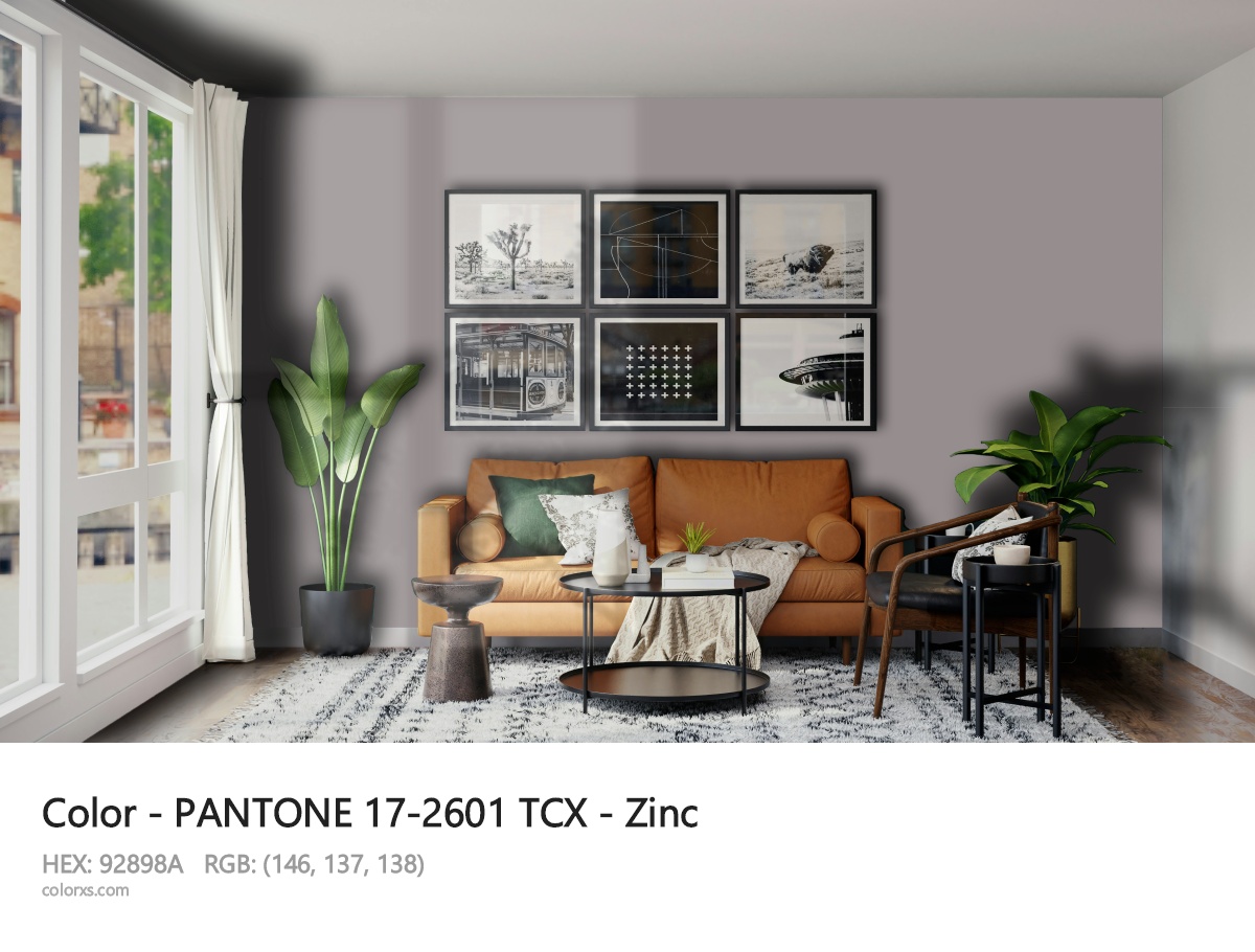 PANTONE 17-2601 TCX - Zinc CMS modern minimalist living room interior