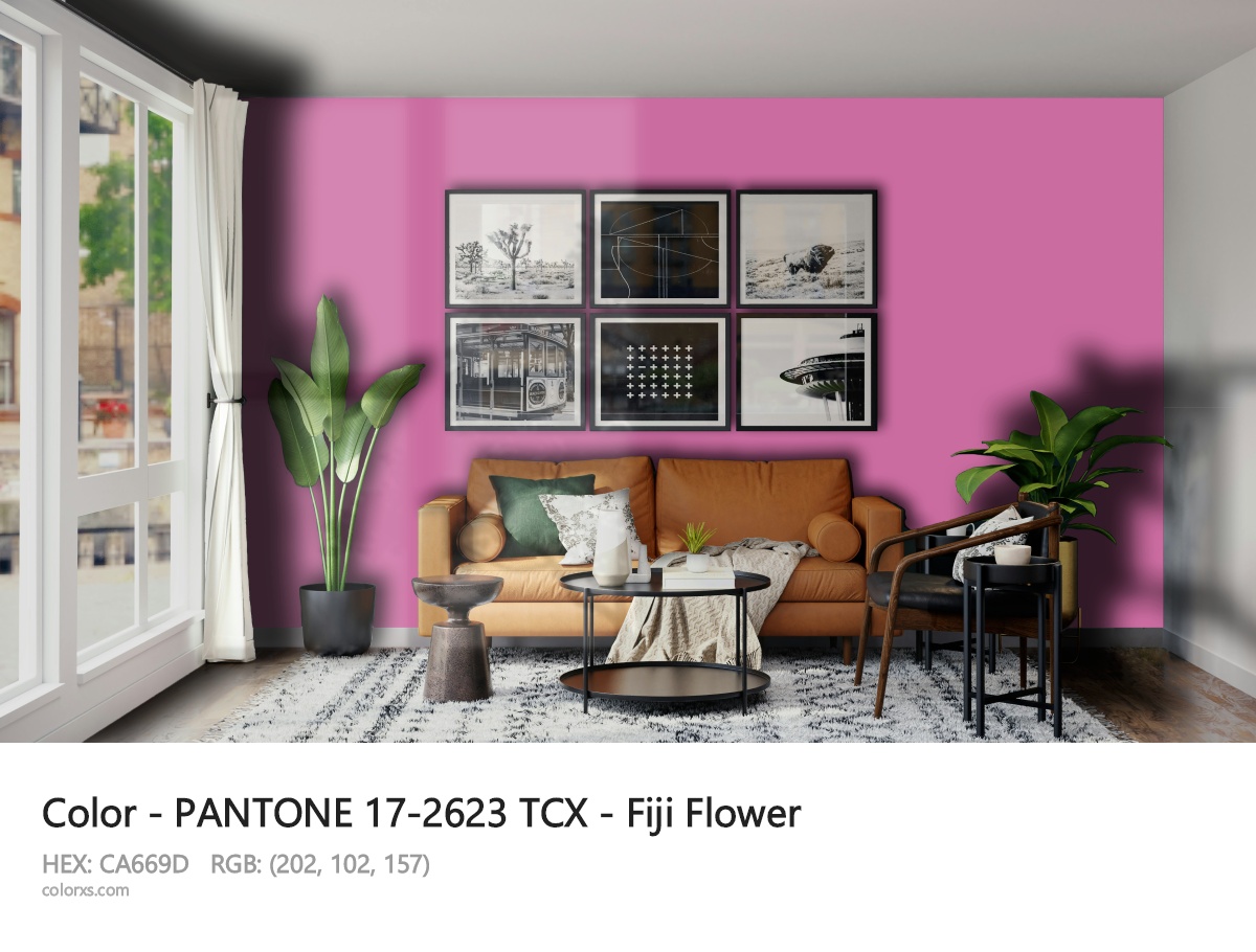 PANTONE 17-2623 TCX - Fiji Flower CMS modern minimalist living room interior