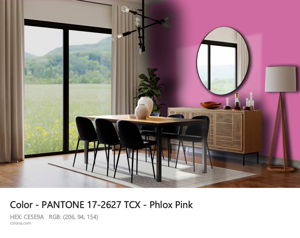 PANTONE 17-2627 TCX - Phlox Pink CMS dining room design