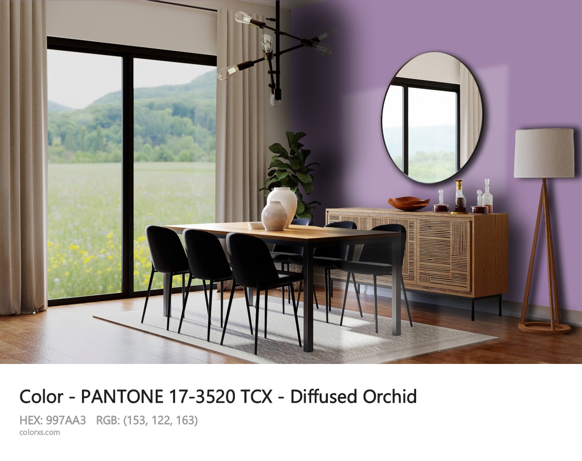 PANTONE 17-3520 TCX - Diffused Orchid CMS dining room design