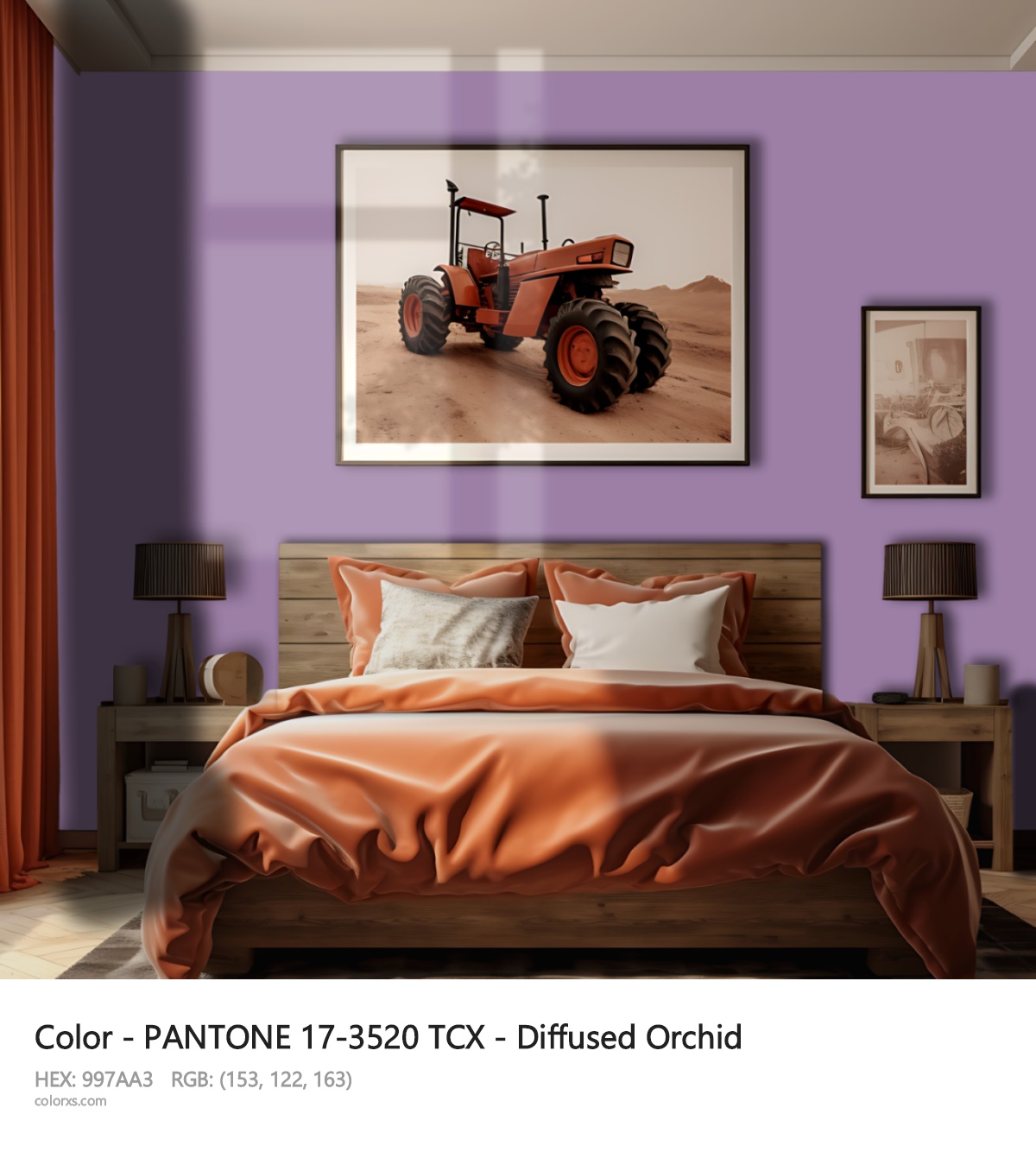 About PANTONE 17-3520 TCX - Diffused Orchid color - its meaning and example