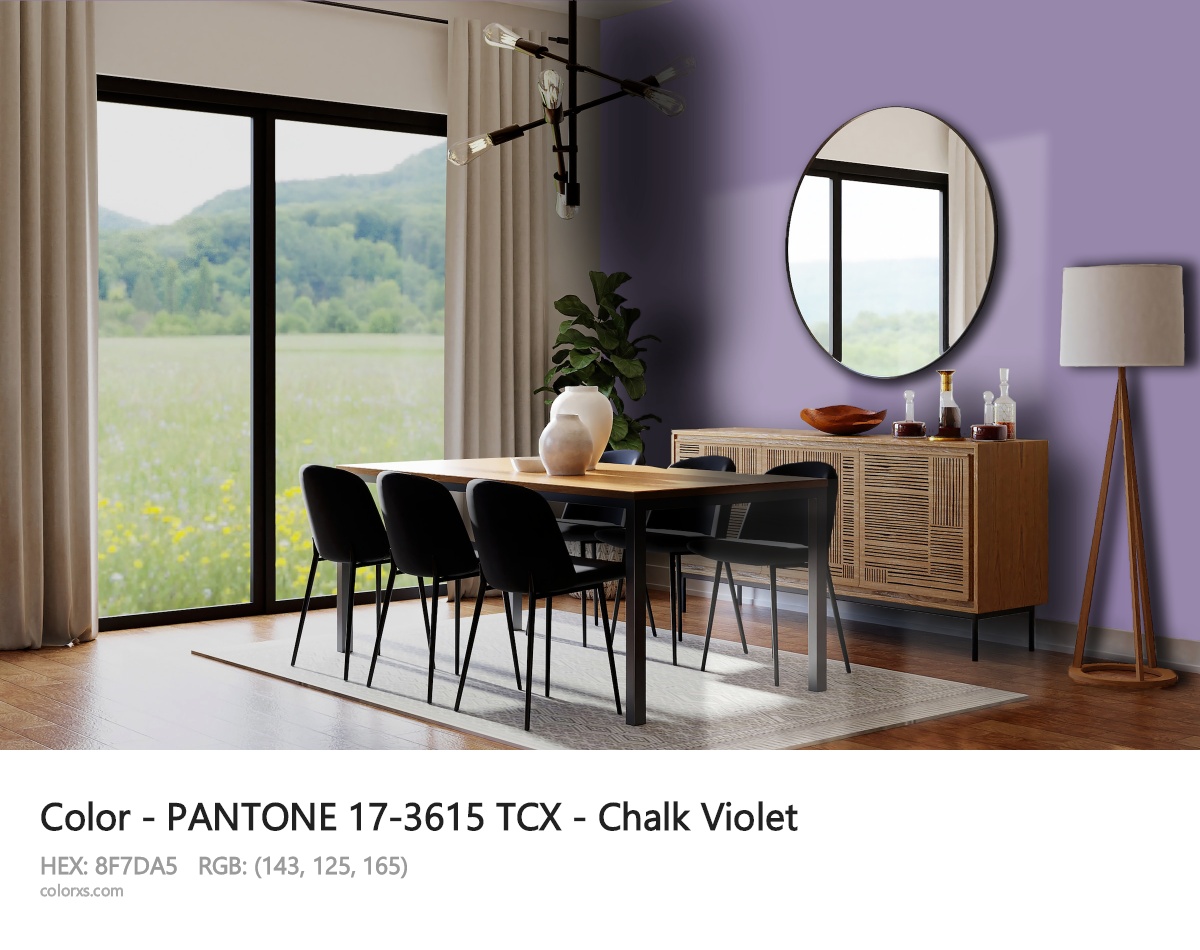 PANTONE 17-3615 TCX - Chalk Violet CMS dining room design