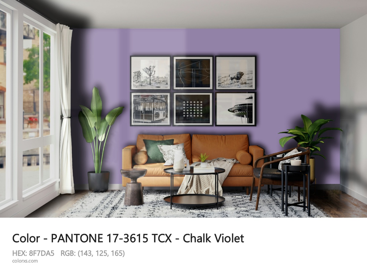 About PANTONE 17-3615 TCX - Chalk Violet color - its meaning and example