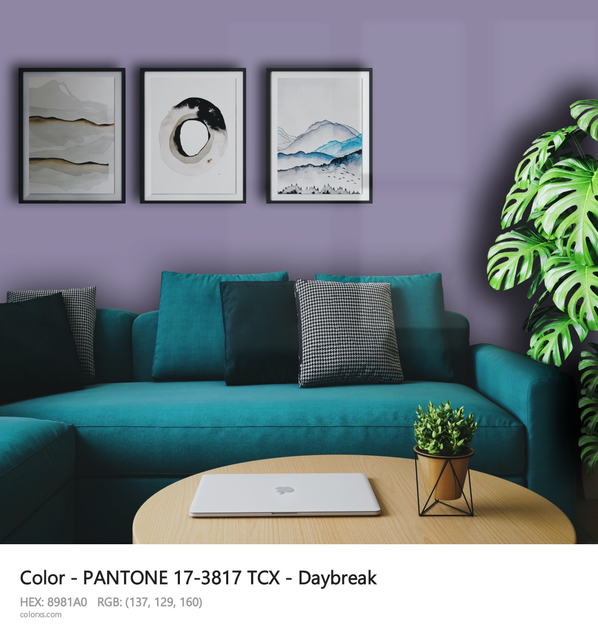 PANTONE 17-3817 TCX - Daybreak CMS cozy coffee corner interior
