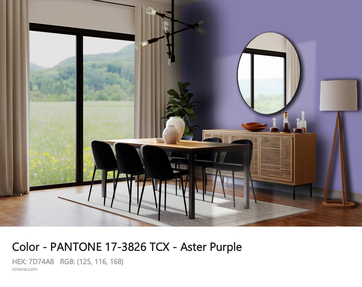 PANTONE 17-3826 TCX - Aster Purple CMS dining room design