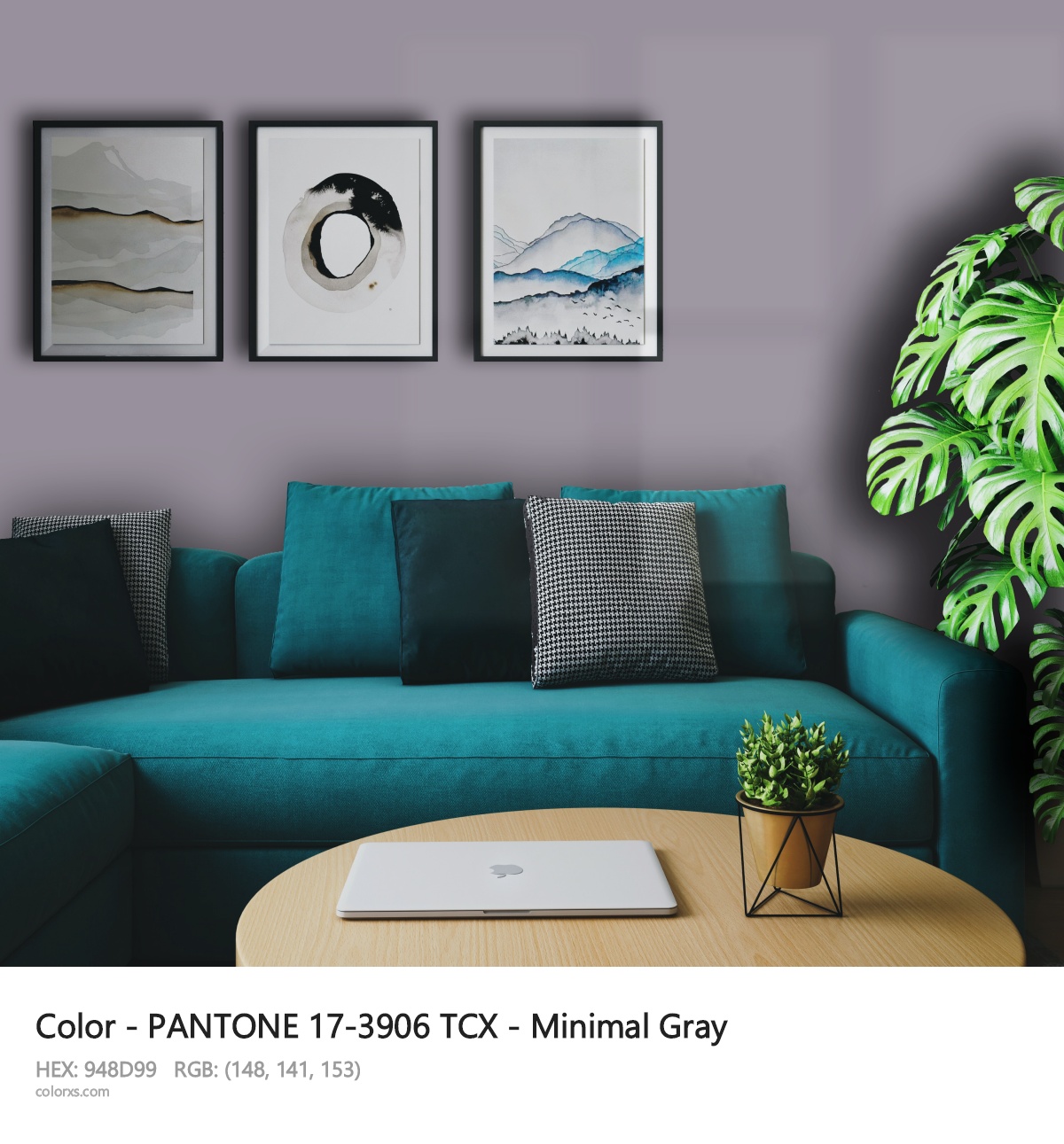 About PANTONE 17-3906 TCX - Minimal Gray color - its meaning and example