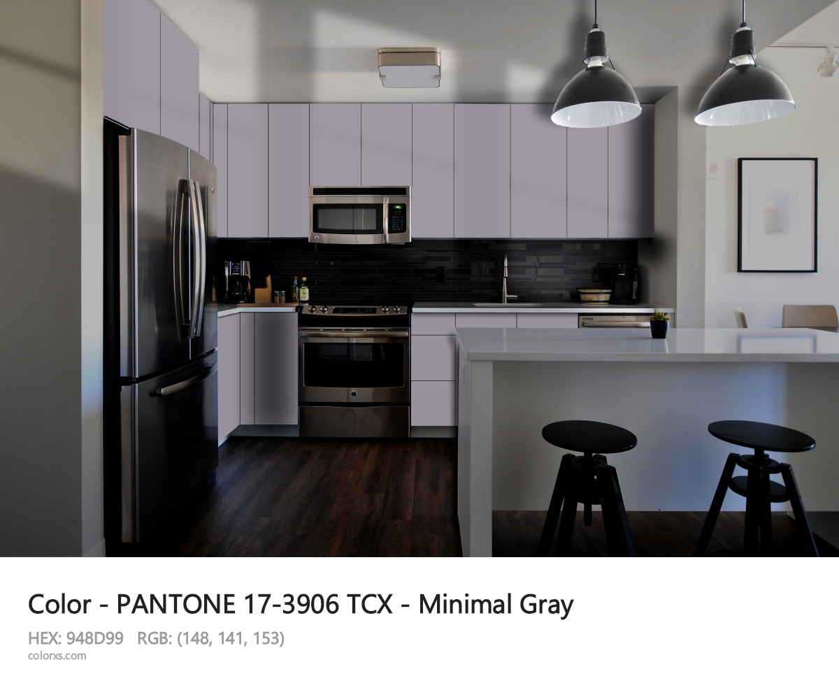 PANTONE 17-3906 TCX - Minimal Gray CMS modular kitchen design