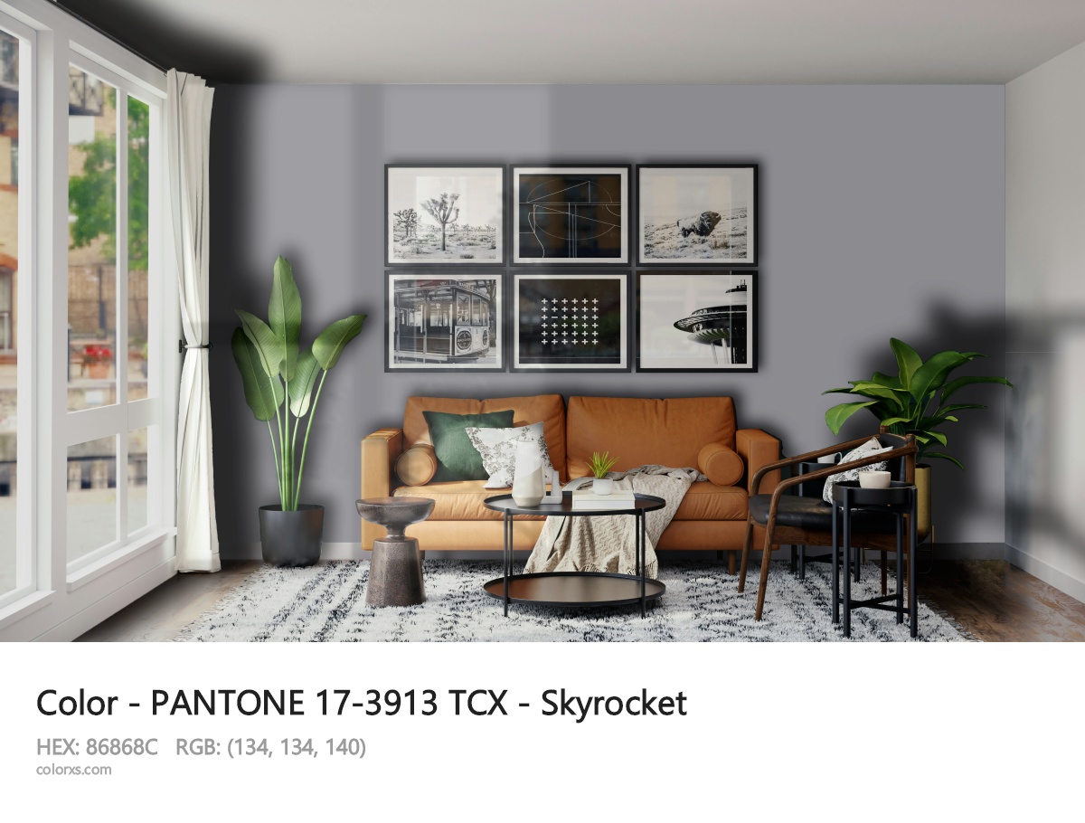 PANTONE 17-3913 TCX - Skyrocket CMS modern minimalist living room interior