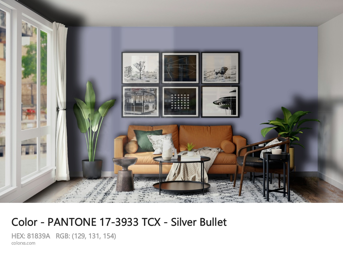 PANTONE 17-3933 TCX - Silver Bullet CMS modern minimalist living room interior