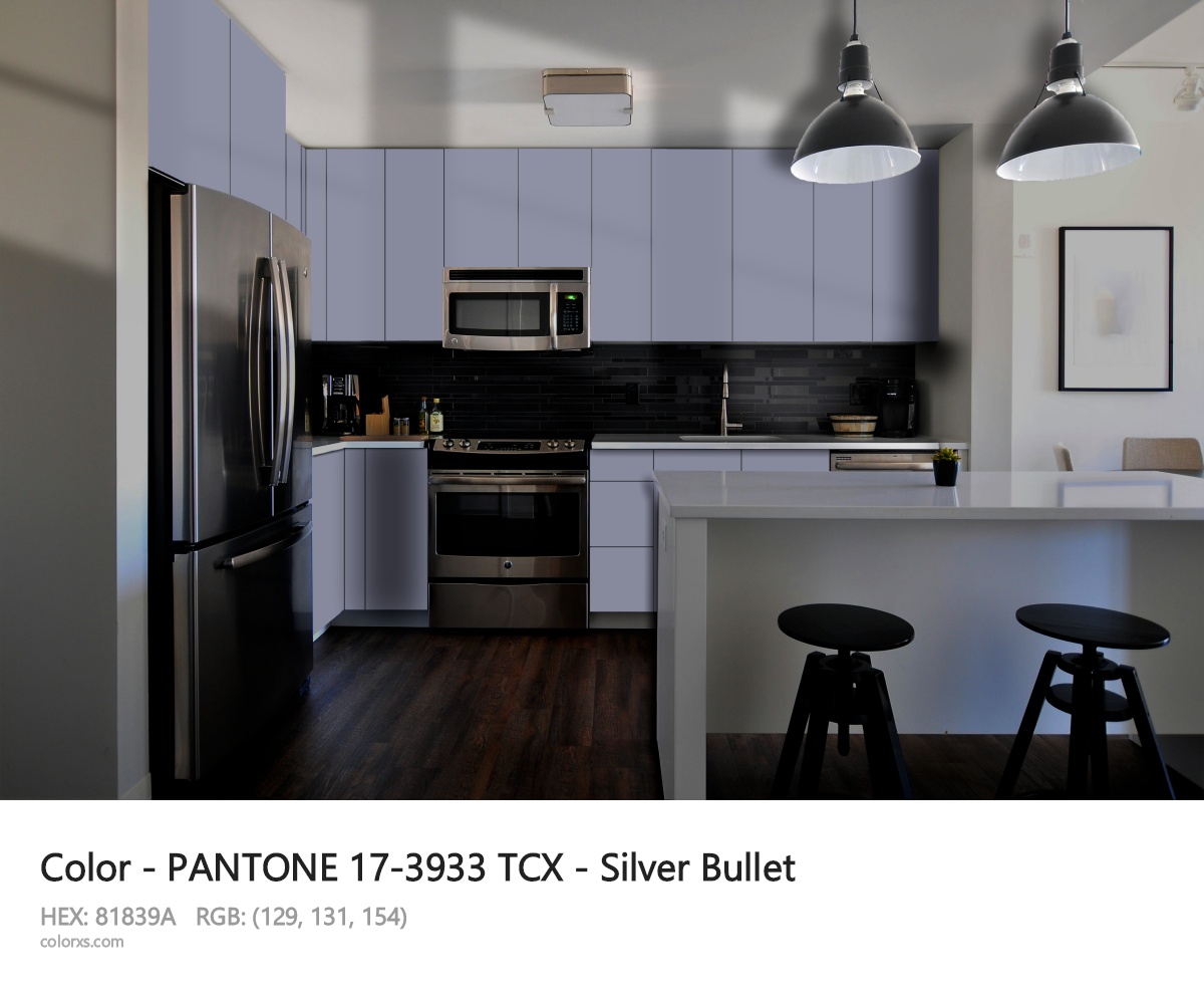 PANTONE 17-3933 TCX - Silver Bullet CMS modular kitchen design