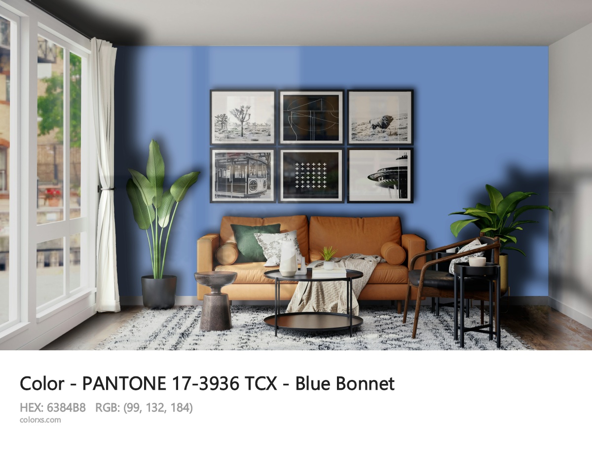PANTONE 17-3936 TCX - Blue Bonnet CMS modern minimalist living room interior