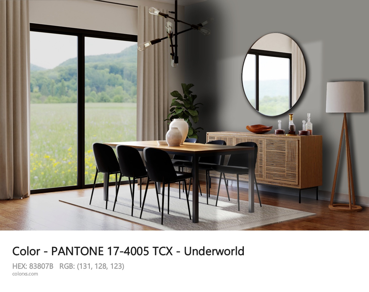 PANTONE 17-4005 TCX - Underworld CMS dining room design