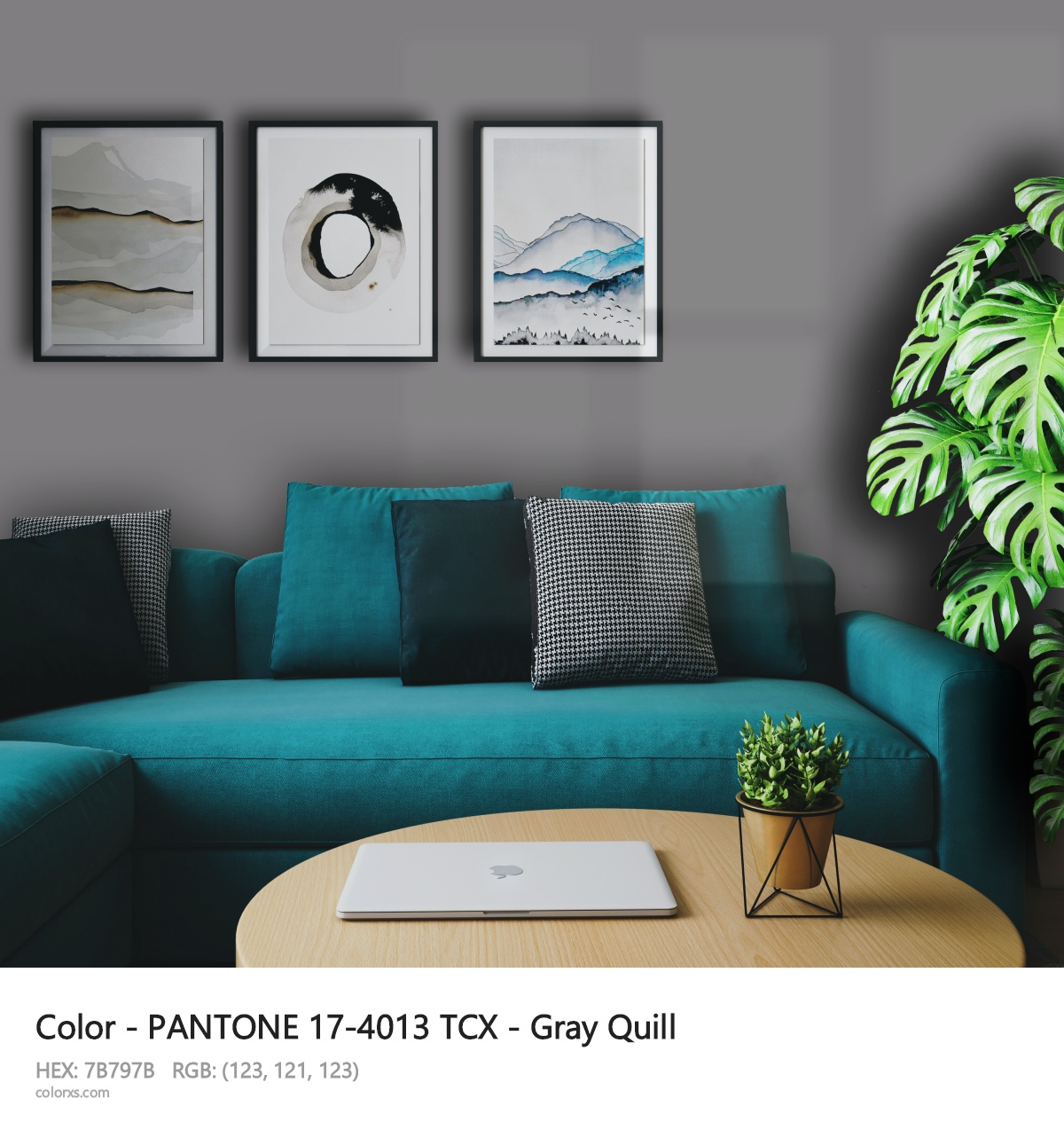 PANTONE 17-4013 TCX - Gray Quill CMS cozy coffee corner interior