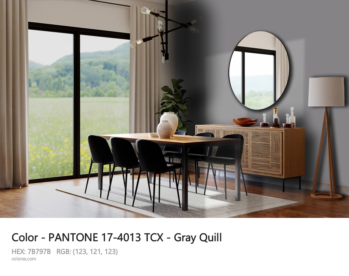 PANTONE 17-4013 TCX - Gray Quill CMS dining room design