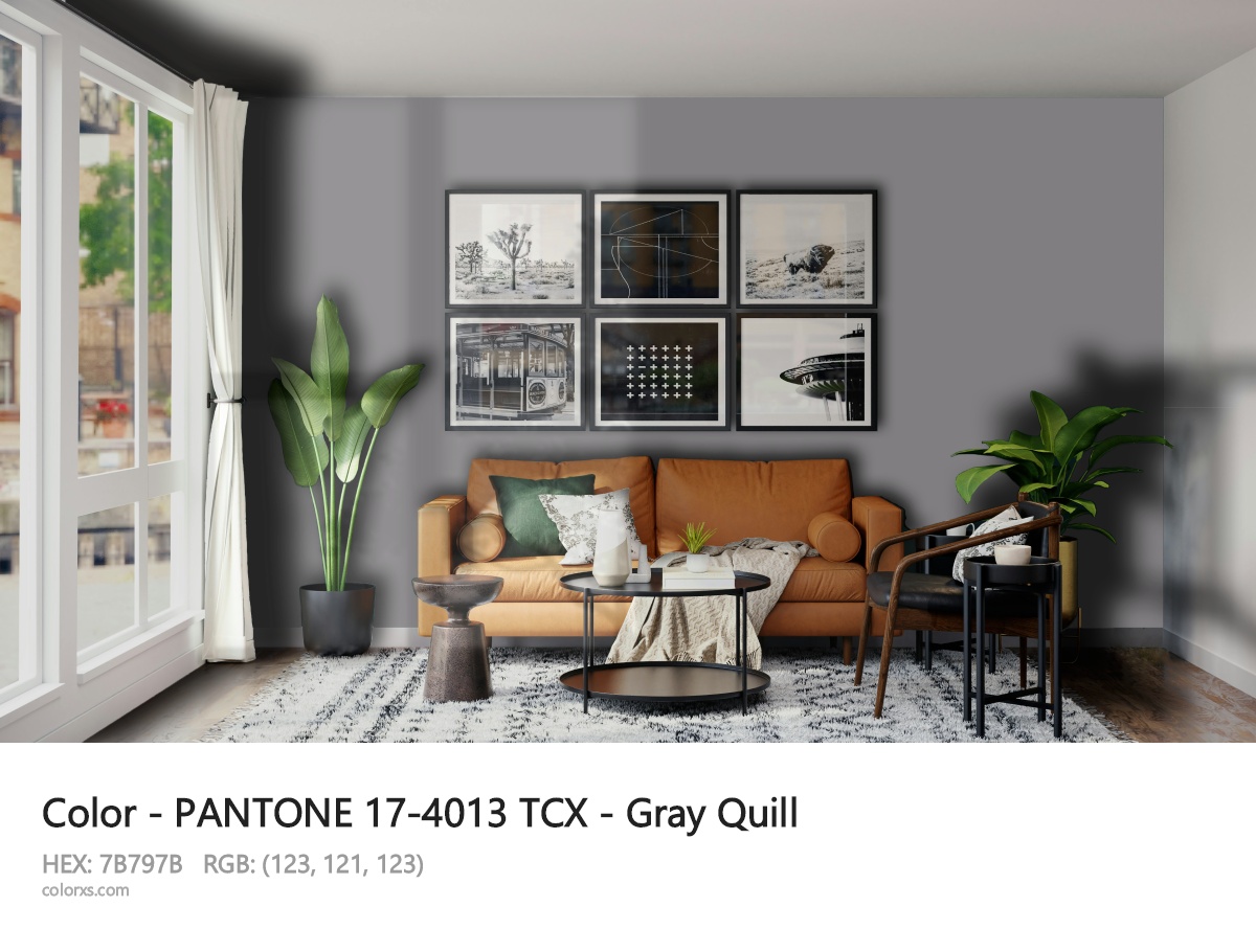 PANTONE 17-4013 TCX - Gray Quill CMS modern minimalist living room interior