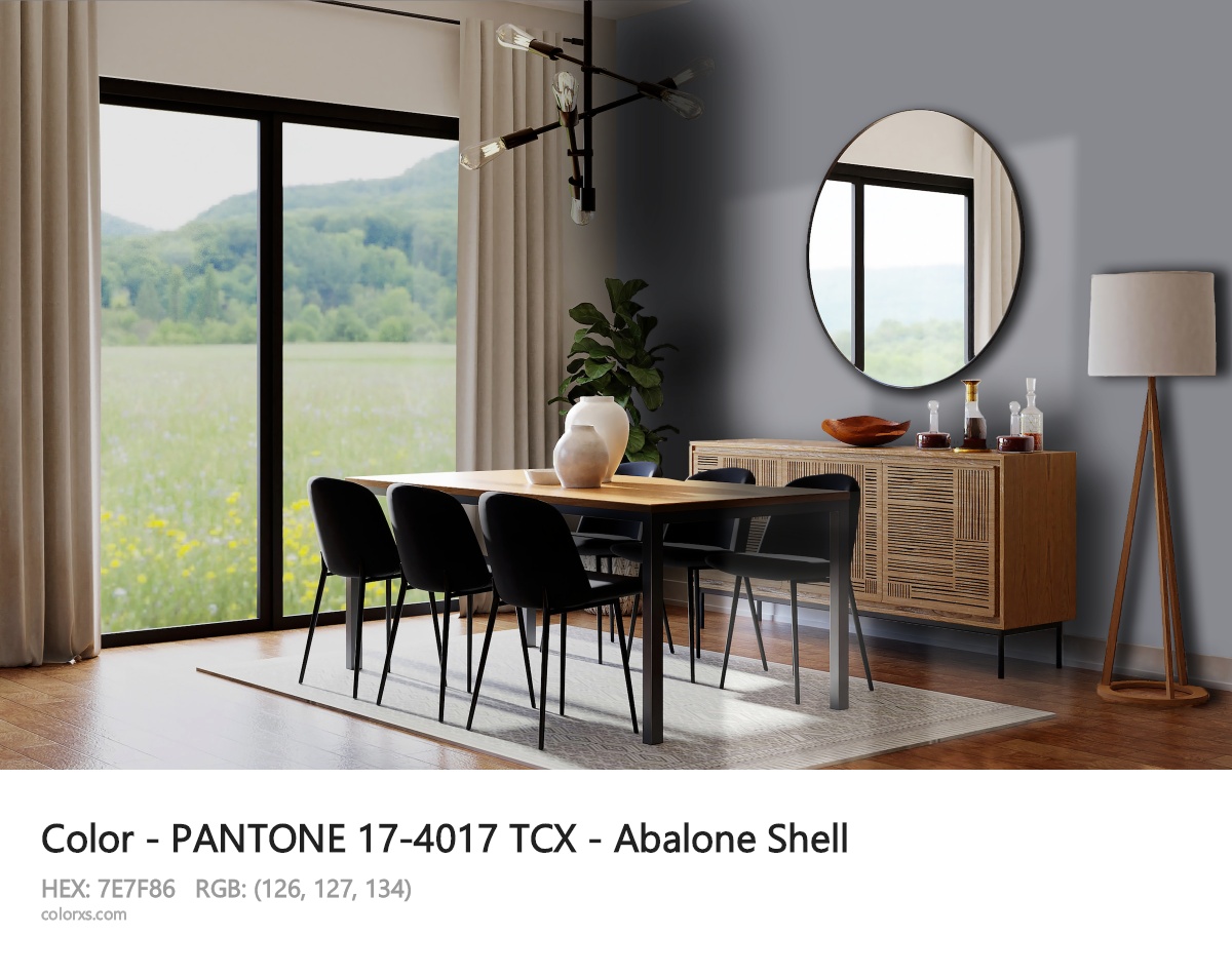 PANTONE 17-4017 TCX - Abalone Shell CMS dining room design