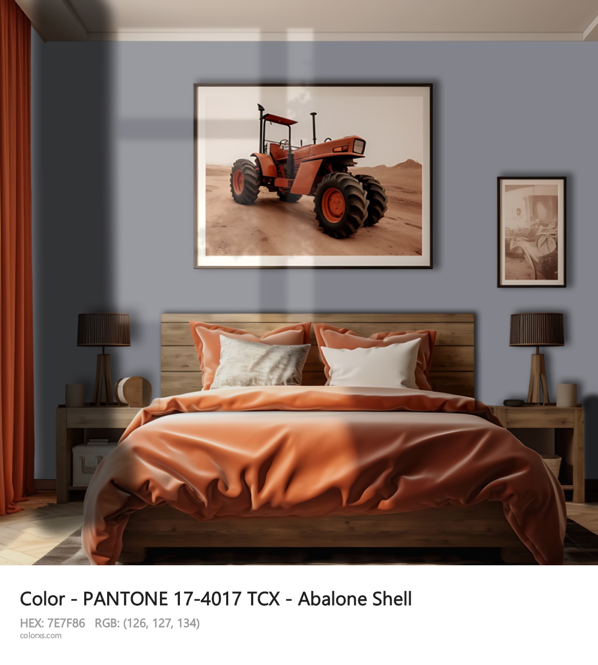 PANTONE 17-4017 TCX - Abalone Shell CMS vintage style bedroom interior