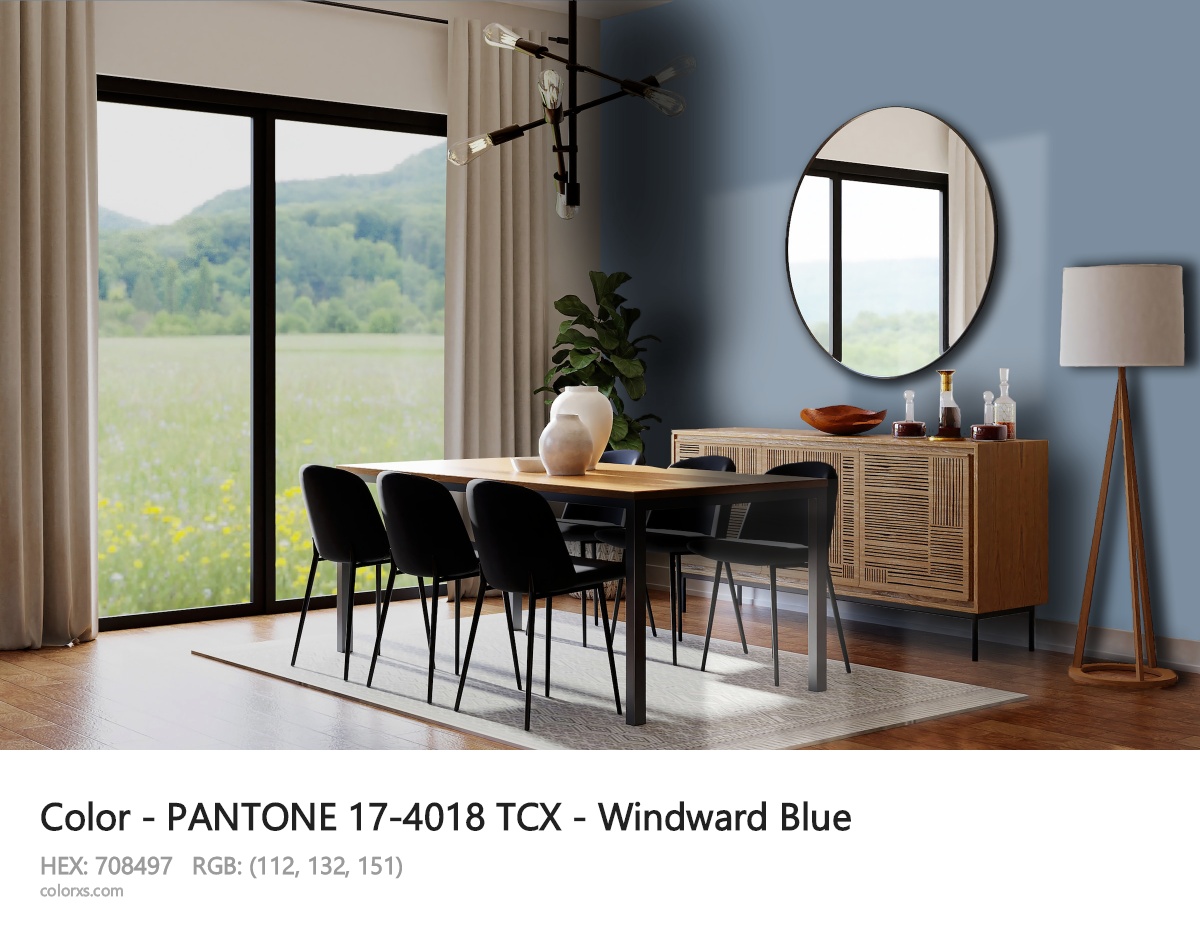 PANTONE 17-4018 TCX - Windward Blue CMS dining room design