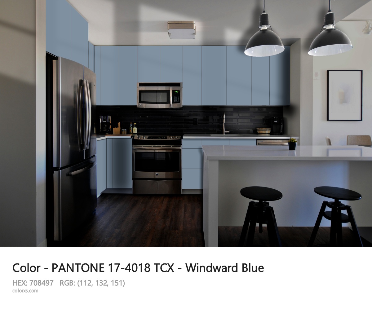 PANTONE 17-4018 TCX - Windward Blue CMS modular kitchen design