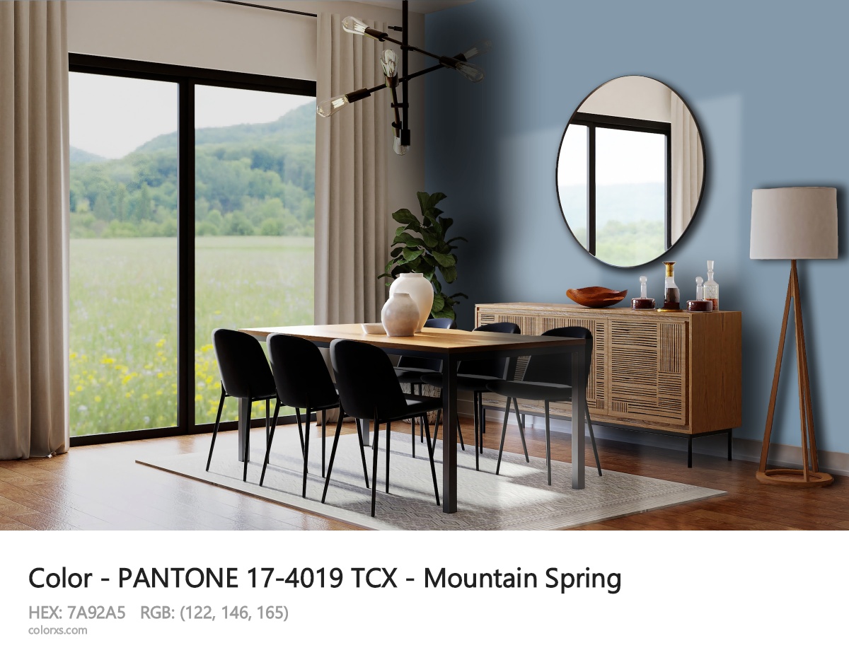 PANTONE 17-4019 TCX - Mountain Spring CMS dining room design