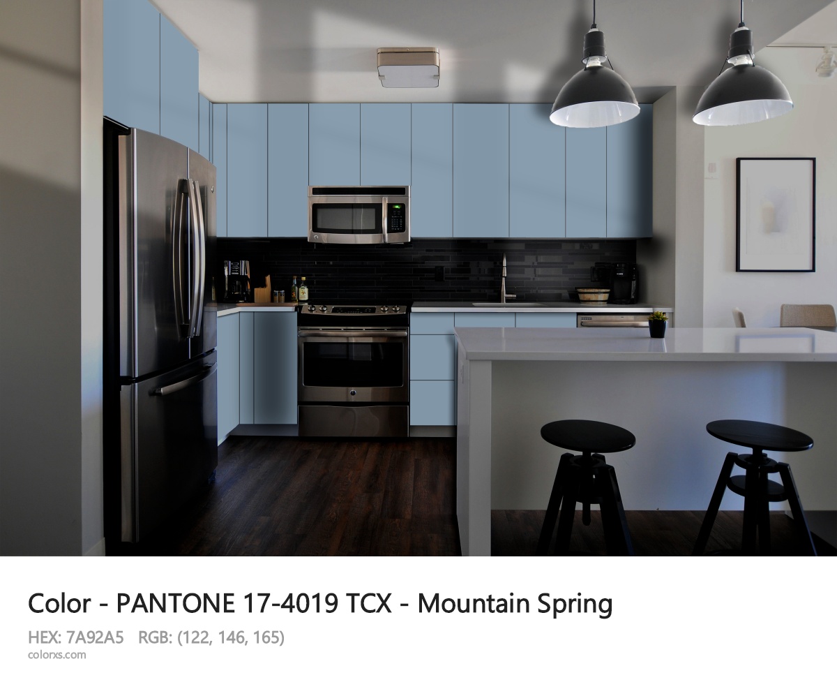 PANTONE 17-4019 TCX - Mountain Spring CMS modular kitchen design