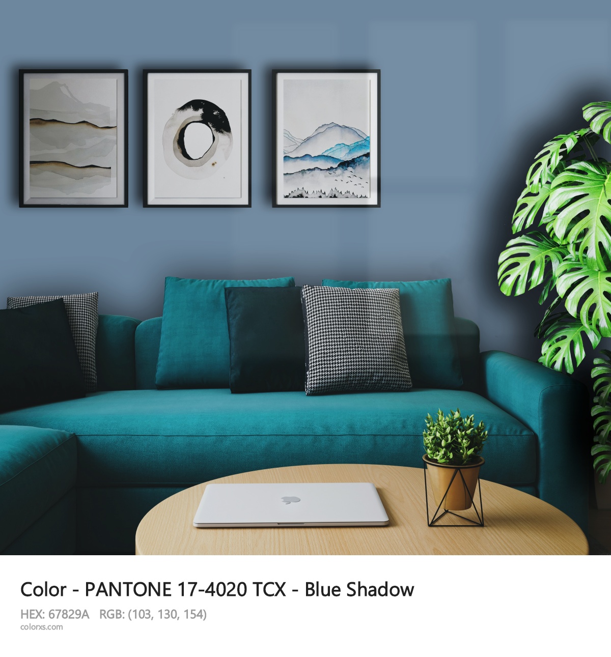 PANTONE 17-4020 TCX - Blue Shadow CMS cozy coffee corner interior
