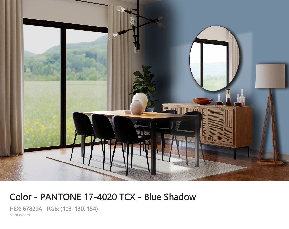 PANTONE 17-4020 TCX - Blue Shadow CMS dining room design