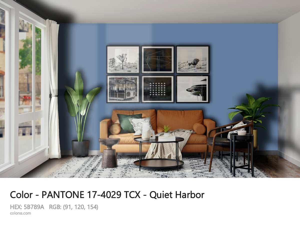 PANTONE 17-4029 TCX - Quiet Harbor CMS modern minimalist living room interior