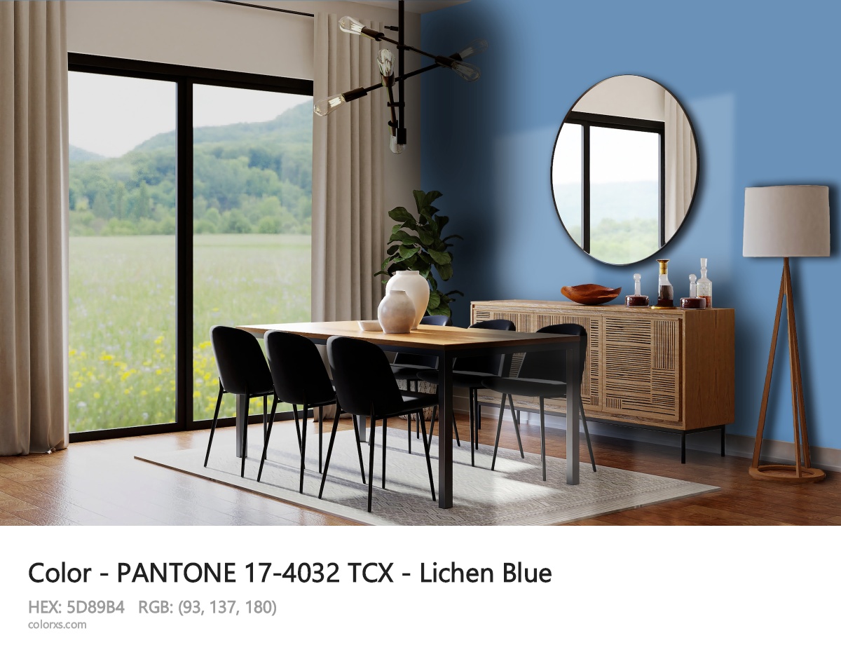 PANTONE 17-4032 TCX - Lichen Blue CMS dining room design