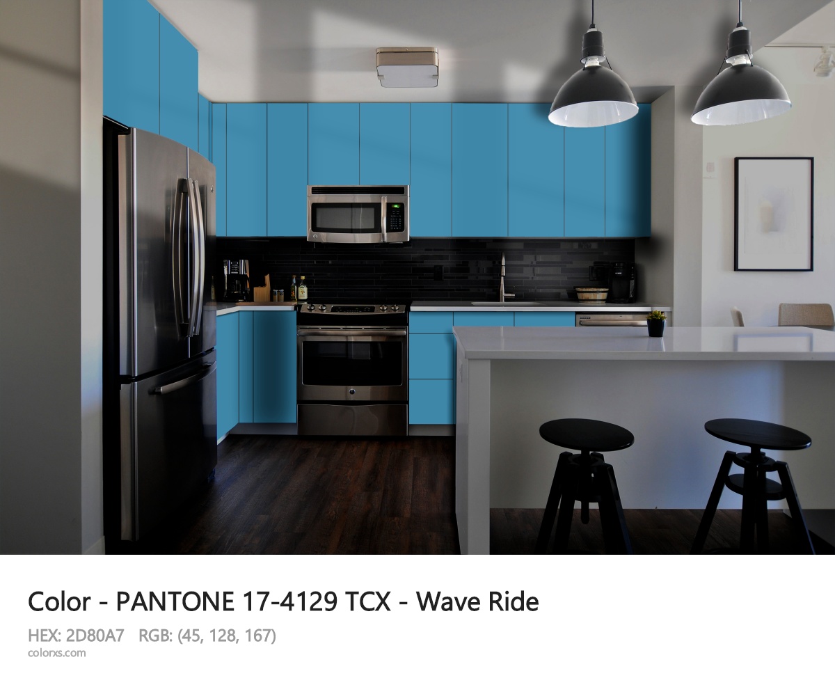 PANTONE 17-4129 TCX - Wave Ride CMS modular kitchen design