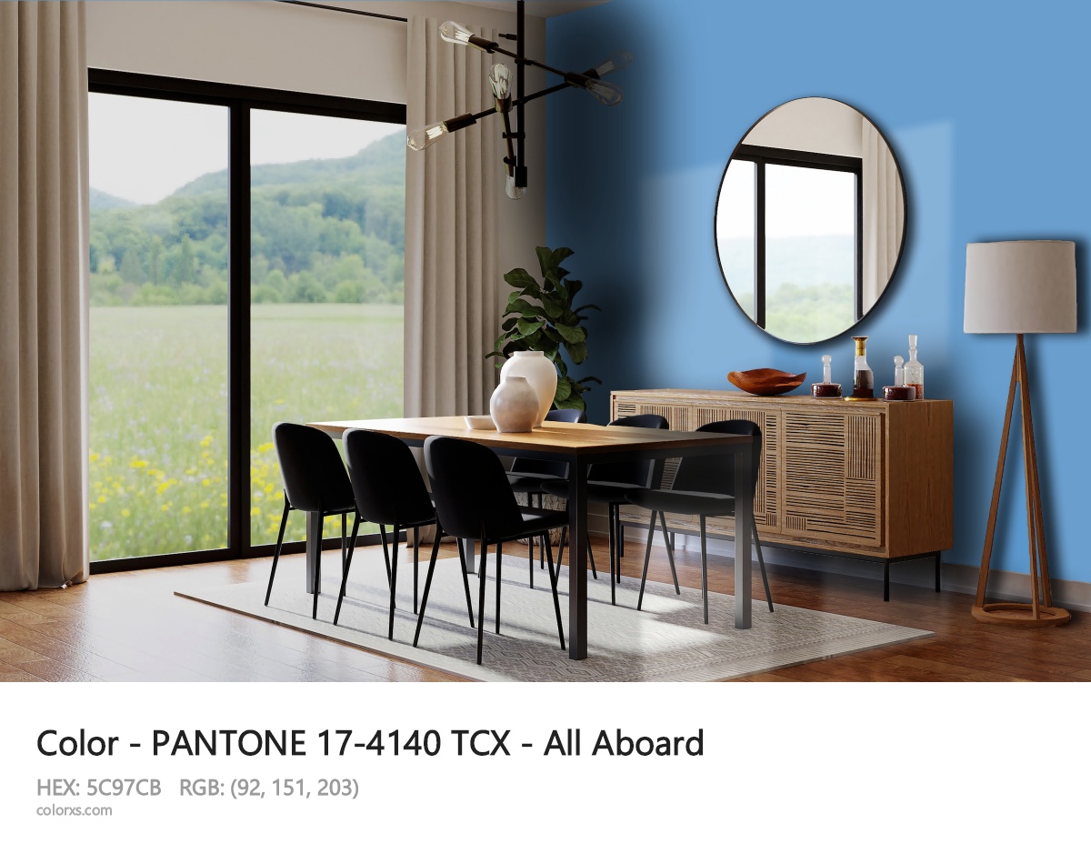 PANTONE 17-4140 TCX - All Aboard CMS dining room design