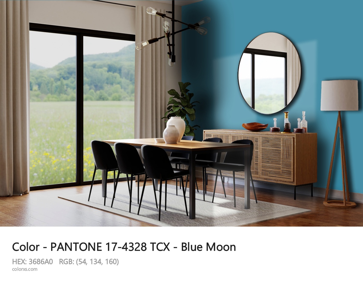 PANTONE 17-4328 TCX - Blue Moon CMS dining room design