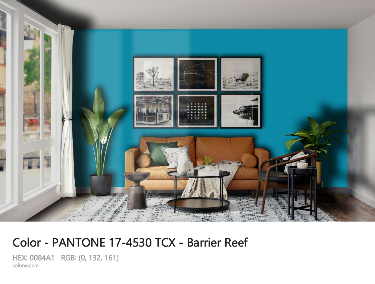 PANTONE 17-4530 TCX - Barrier Reef CMS modern minimalist living room interior