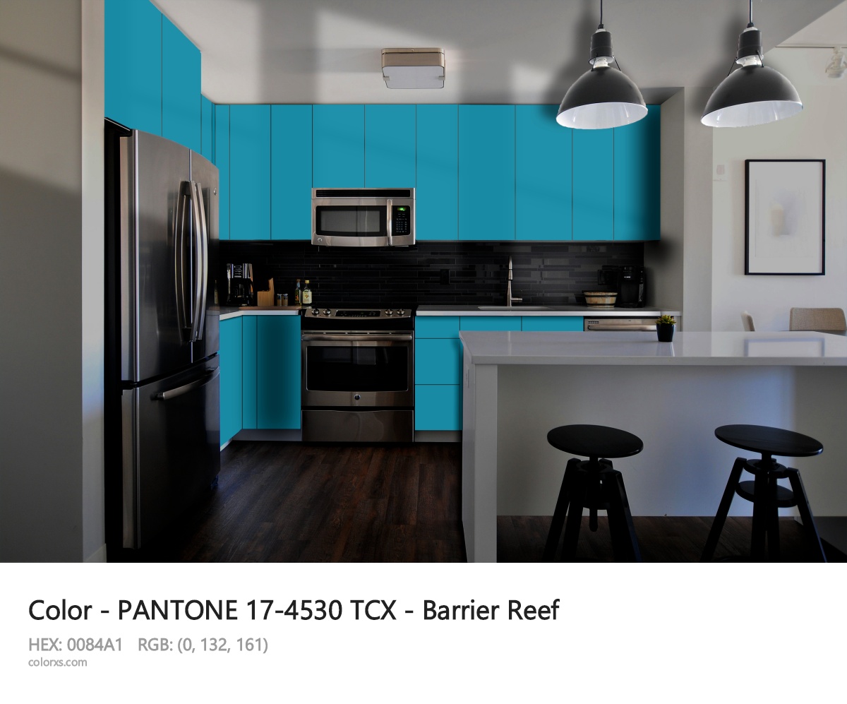PANTONE 17-4530 TCX - Barrier Reef CMS modular kitchen design
